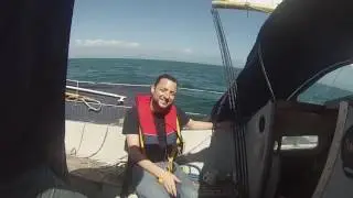Rumpus II , Rival 34, cracking sail.