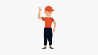 A boy waving hand 4K animation free download