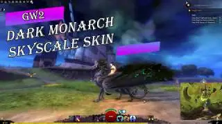 GW2: Dark Monarch Skyscale Skin in default dye, shadow abyss dye and permafrost dye