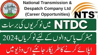 How To Apply For NTDC Jobs 2024 | National Transmission & Despatch Company Jobs 2024