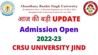 crsu admission open 2022-23 || Crsu Admission Schedule for 2022-23 || #crsu