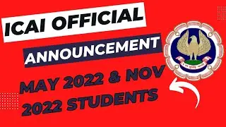 |ICAI Official Announcement For May & Nov 22 CA Students| CA Result Update Nov 22 CA Exam|