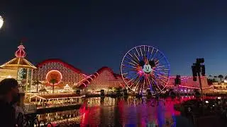  Disneys Pixar Pier at Night 🌙 ✨️ at Disney's California Adventure themepark in California!!