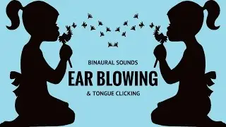 (binaural) ASMR - ear blowing & tongue clicking (1 hour) | (no talking)
