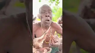 When the Hadza eat hot meat #africantribes #africa #hadzatribe #cute #duet #reels #funny #comedy