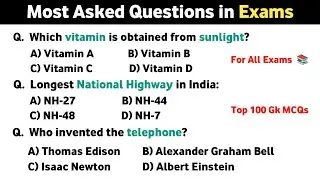 Top 100 Gk Questions | India GK | General Knowledge | SSC Exam, Gk GS, UPSC, Railways, Gk in English