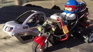Tamiya RC T3-01 Dancing Rider 3wheeler fun out on street