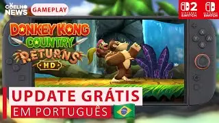 Gameplay PTBR de Donkey Kong Country Returns HD no Switch 2