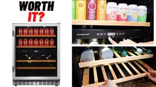 EDGESTAR WINE AND BEVERAGE COOLER REVIEW | Wood Trimmed Shelves | 2 Cooling Zones