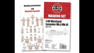 СОВЕРШЕННО НОВЫЙ набор масок Airfix для Lysander 1/48.