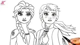 How to draw Elsa Frozen and Anna from Frozen | Drawing Frozen