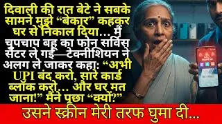 दीवाली की रात मुझे घर से निकाल दिया गया। बहू के फोन के सर्विस सेंटर में मैंने सुना: “UPI बंद करो, सा
