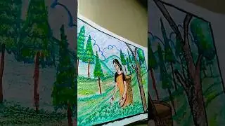 |drawing of tea garden||tea garden drawing|#art #shorts #viral #viralshort #oilpasteldrawing