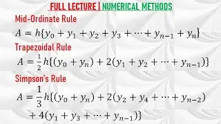 FULL LECTURE | SIMPSONS | TRAPEZOIDAL | MID ORDINATE RULE