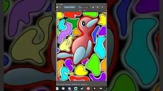 Making Porygon 2, the first Porygon evolution #art #shorts  #pokemon #pokemoncards #digitalart #ncs
