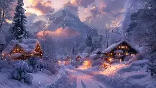 Cozy Winter Village in the Mountains ❄️ 15 Minutes of Snowfall Ambience & Peaceful Relaxing Music