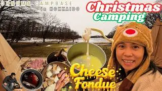 🇯🇵 Winter Camping, Japan | Christmas Camp Day 2 with Fondue, Roast Beef & an Improvised Wine Opening
