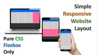 Simple Responsive Website Layout Using Pure CSS Flexbox Method Only ( No Media Queries )