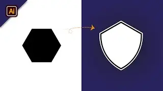 How to create Shield icon from a Polygon in Illustrator - Adobe Illustrator Tutorial