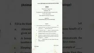 +3 5th semester || Zoology Hons (DSE-1) || Utkal University || 2023 question paper.