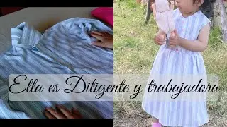 Transformé camisa de hombre en vestido de niña/ La mujer Virtuosa es diligente y trabajadora