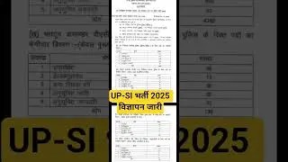 UP SI भर्ती 2025|UPSI Vacancy Official Notification Out|#upsi#upsiupdateupsivacancy#upsilatestupdate