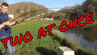 I HOOKED TWO CATFISH AT ONCE!