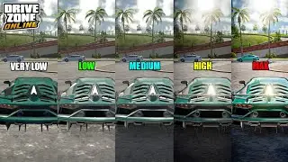 🔥Drive Zone Online Very Low vs Max Graphics || Drive Zone Online Best Graphics Setting