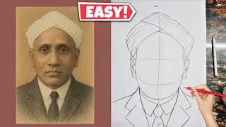 CV Raman Drawing | How to draw CV Raman