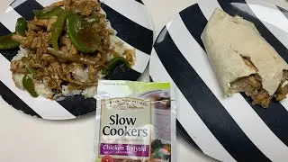 Stir fry chicken strips with onions and peppers/ put over rice or make a burrito ❤️