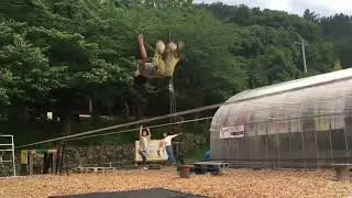 Kid Shows Amazing Tricks on Slackline Rope - 1010750