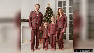 Family Christmas Pajamas Matching Sets Adult And Kids Xmas Red Plaid Button Shirts Tops+Pants Baby R