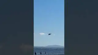 Troon Beach, Scotland Turns Into a Movie Scene! Helicopter in Action #shorts#uk#beach