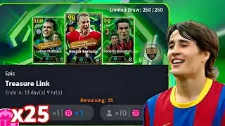 Free Epic 😍🔥 x25 Treasure Link Free Chance Deal | Epic Pack Opening | eFootball 2026 