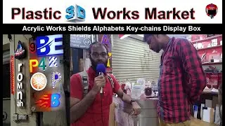 Acrylic Plastic 3D Works Market, Acrylic Shields Alphabets Key-chains Display Box