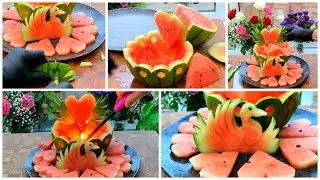 Super Fruits Watermelon Love basket & Swan Watermelon Platters