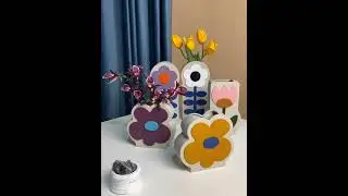 Sunken Flower Colorful Ceramic Vase for Home Decor