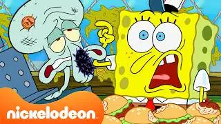 Bob Esponja | &iexcl;3 horas de caos en el Crust&aacute;ceo Cascarudo! 🍔 | Nickelodeon en Espa&ntilde;ol
