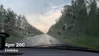 Heavy Rain Car Vlog Driving from Liminka to Siikajoki | Today in Finland #107