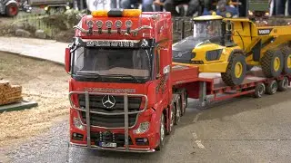 AMAZING RC TRUCKS, WOOD AND BOAT TRANSPORT, RC TRUCKS, RC DOZER!!