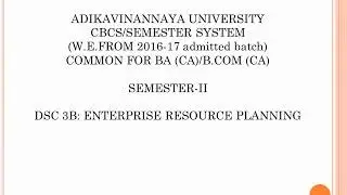 ENTERPRISE RESOURCE PLANNING II SEM  BA AND BCOM COMPUTER APPLICATIONS SYLLABUS