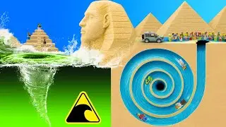Trapped in Giant Vortex  - Big Tsunami Lego Dam Breach Experiment