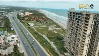 4K Drone Shot: The Ambitious La Beach Road Project. Accra Ghana