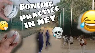 Bowling practice 🏏 | with friend 😳 | in net 🥅 with leather ball ⚾ / vlogerx10top 