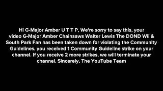 G-Major Amber Gets A Community Guideline Strike And Gets Grounded