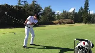 Marco Trstenjak UNLV Golf Long iron teeshot par3 h3 Wailua Hawaii 2/20/19
