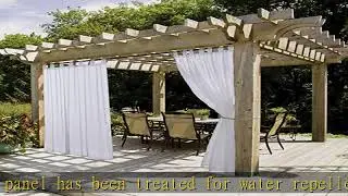NICETOWN White Sheer Outdoor Curtain for Patio Waterproof, Elegant Tab Top Waterproof Indoor Outdoo