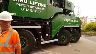 Massive LTM 1750 crane manoeuvring at Dawlish
