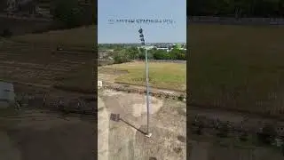25 Meter Hot Dip Galvanized Stadium Pole Installed | Stadium Mast Pole | Veltrox LED