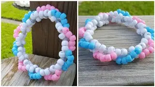 Cotton candy swirl kandi bracelet tutorial